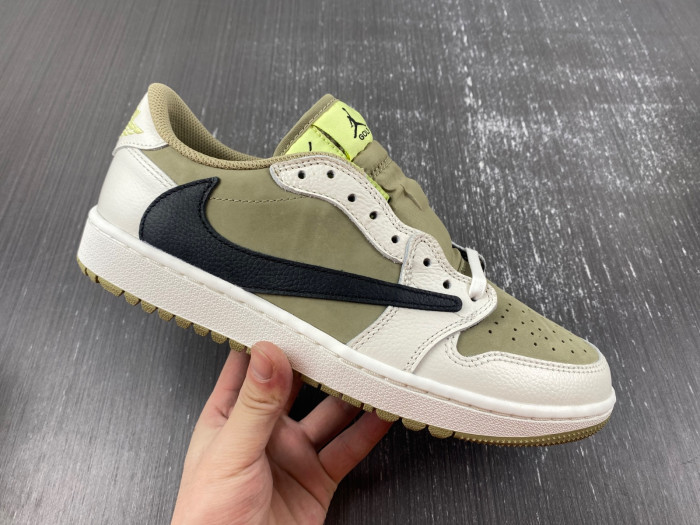 Air Jordan 1 Retro Low Golf Travis Scott Neutral Olive  FZ3124-200