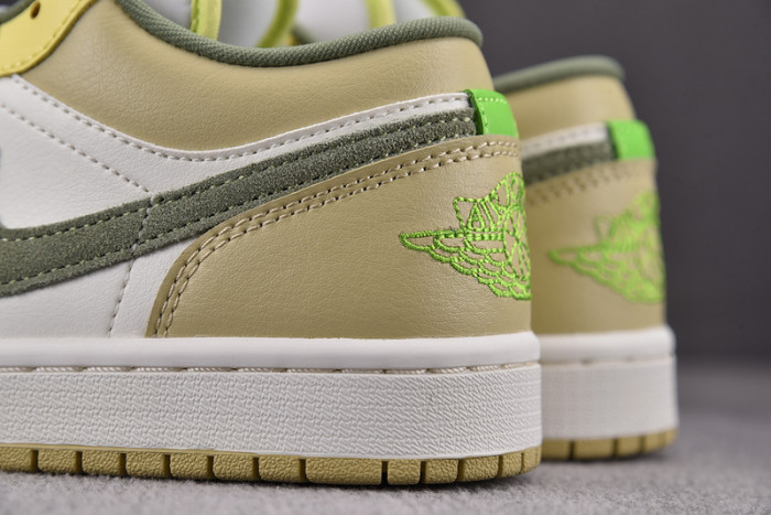 Air Jordan 1 Low Sail White Oil Green FD9906-131
